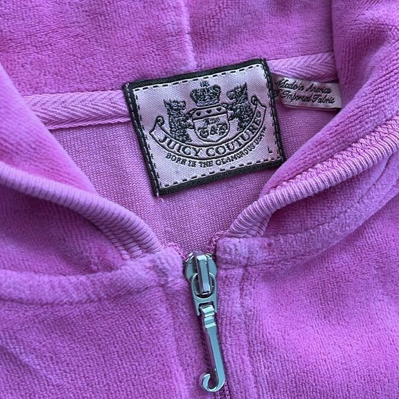 Juicy Couture Pink Plush Hoodie Sweatshirt - Picture 9 of 12